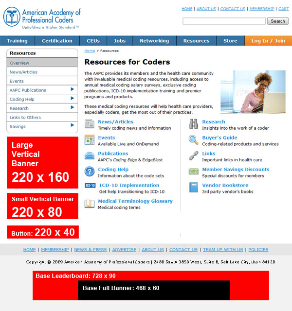 Web site Ad Layout